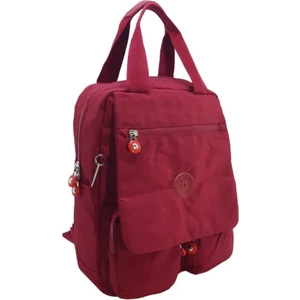 Klinkır Kumaş Kadın Sırt Çantası Kapaklı Çok Cepli Hafif Yağmur Geçirmez Kumaş