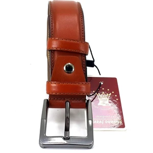 Saraç Kemer Saraç 1101 24K Erkek Klasik Dikişli Kemer Taba