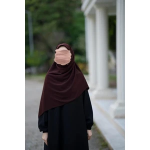Medine Ipeği Büyük Boy Acı Kahve Eşarp   120 x 120