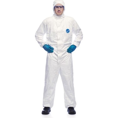 DuPont Tyvek 500 Xpert 防護服 MDサイズ Dupont ™ Tyvek® 500 Xpert Başlıklı Kimyasal Koruyucu Tulum Fiyatı