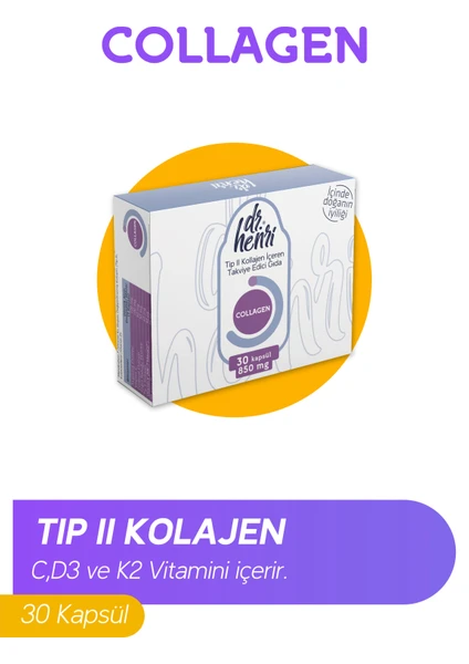 Dr.Henri Tip 2 Kolajen Içeren 30 Kapsül Takviye Edici Gıda Collagen