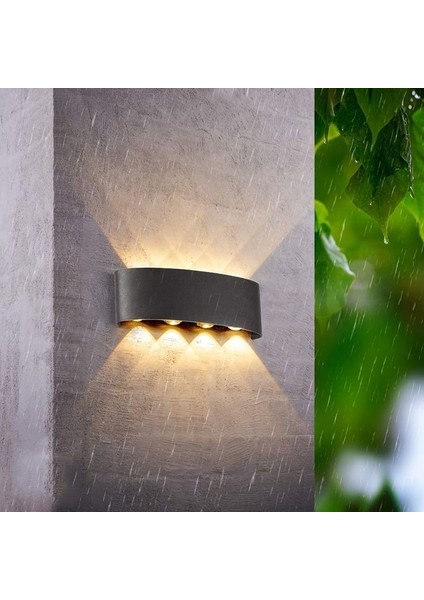 12 Watt Gün Işığı Dekoratif Işık Süzmeli LED Aplik, Modern LED Armatür, Iç ve Dış Mekan Modern Aplik