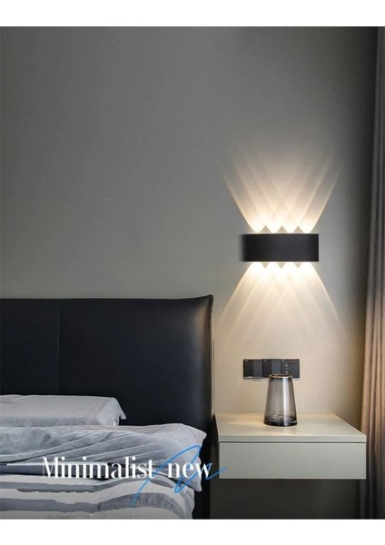 12 Watt Gün Işığı Dekoratif Işık Süzmeli LED Aplik, Modern LED Armatür, Iç ve Dış Mekan Modern Aplik