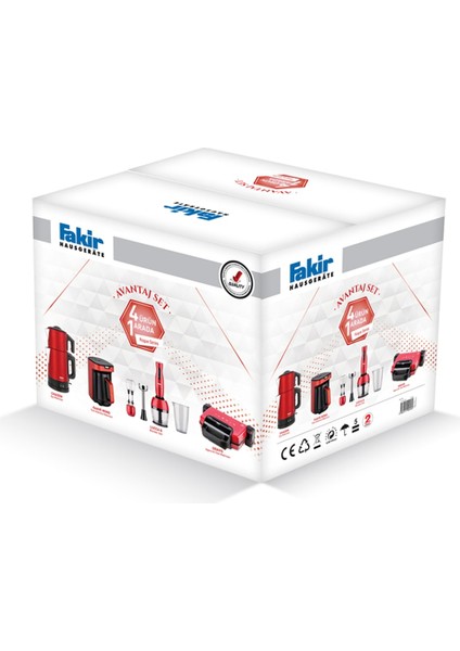 Tost Makinesi 1150 W Izgara Özellikli Granit Plakalı Kırmızı Rouge Seri Avantajlı Set fırsatları