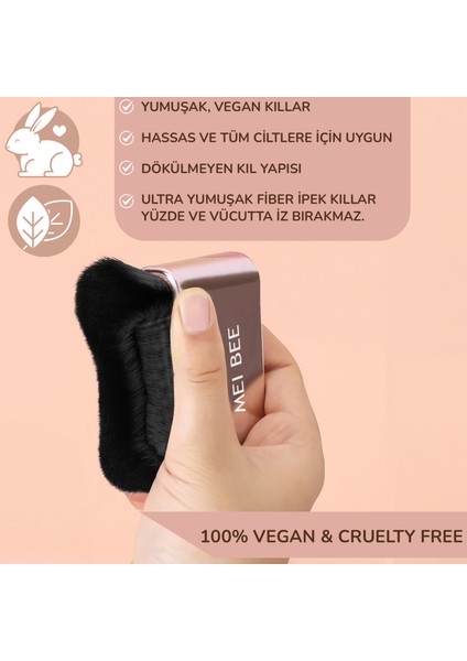 Vegan Yüz ve Vücut Fondöten Fırçası Bronzlaşma Fondoten Fırçası Face And Body Makeup Brush Meibee.brush