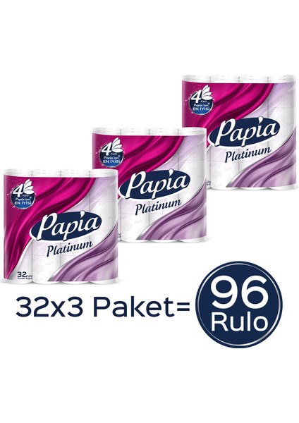 Platinum Tuvalet Kağıdı 96 Rulo (32 Rulo X 3 Paket)