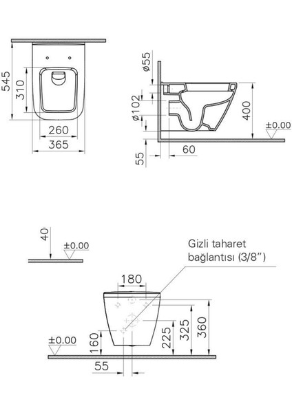 Integra Square Asma Klozet + Vitra Soft Kapak (7081L003-0090)