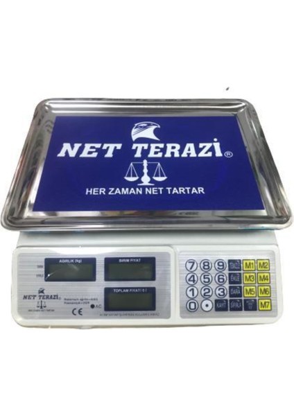 Elektronik Şarjlı Pilli Dijital Bakal Manav Kasap Terazisi 40 kg Tartar