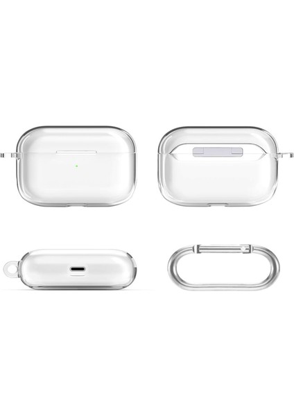 Apple Air Pods Pro ile Uyumlu Şeffaf Silikon Kılıf