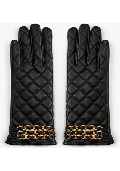 Eldiven Deri Görünümlü Kapitone Detaylı