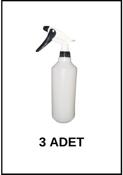 Kimyasala Dayanıklı Trigger Sprey Fısfıs Başlıklı Şişe 700 ml 3 Adet