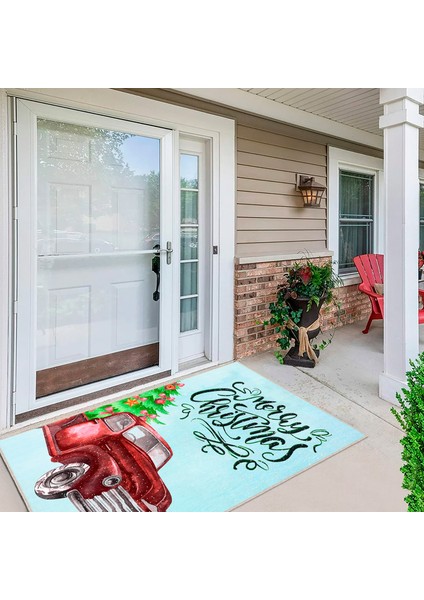 Pamuklu Dokuma ve Kaymaz Taban, Şönil, Ince, Yıkanabilir, Dekoratif Modern Yılbaşı Desenli Halı fiyatları