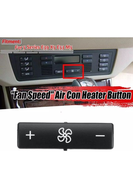 1x Araba Klima Kontrol Paneli Düğme Anahtarı Anahtar Kapaklar Hava Kontrol Fan Hız Isıtıcı -Bmw 5 Serisi E39 X5 E53 M5 (Yurt Dışından)