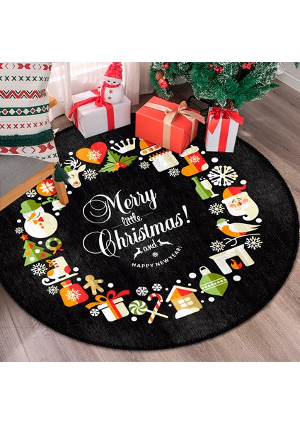 Pamuklu Dokuma ve Kaymaz Taban, Şönil, Ince, Yıkanabilir, Dekoratif Modern Yılbaşı Desenli Halı modelleri