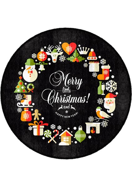 Pamuklu Dokuma ve Kaymaz Taban, Şönil, Ince, Yıkanabilir, Dekoratif Modern Yılbaşı Desenli Halı fırsatları