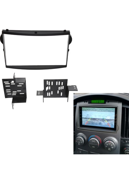 2din Araba Radyo Fasya Hyundai Starex/h1 DVD Stereo Çerçeve Plaka Adaptörü Montaj Dash Kurulum Çerçeve Trim Kiti A (Yurt Dışından)