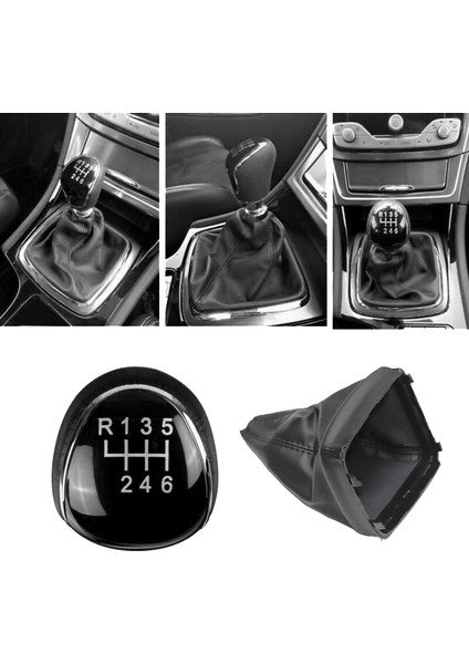 6 Hız Deri Vites Topuzu Vites Kolu Gaitor Bot Kılıfı Ford Mondeo Iv Için S-Max C-Max Transit Focus Mk3 Mk4 Kuga (Yurt Dışından)