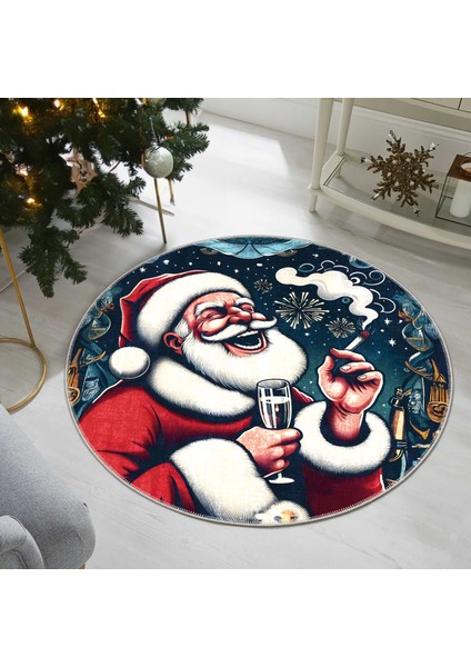 Pamuklu Dokuma ve Kaymaz Taban, Şönil, Ince, Yıkanabilir, Dekoratif Modern Yılbaşı Desenli Halı modelleri