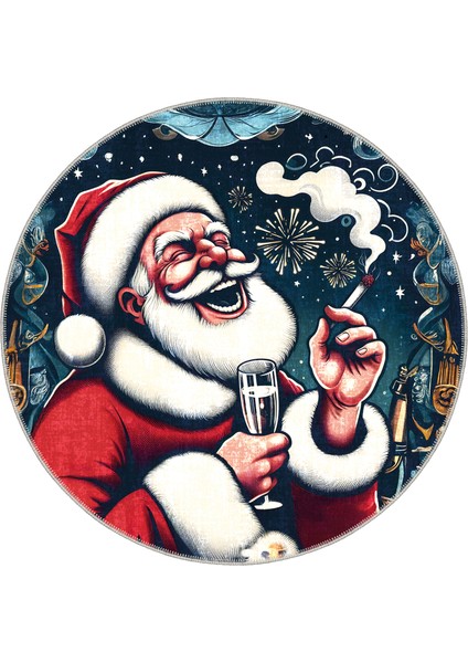 Pamuklu Dokuma ve Kaymaz Taban, Şönil, Ince, Yıkanabilir, Dekoratif Modern Yılbaşı Desenli Halı fırsatları