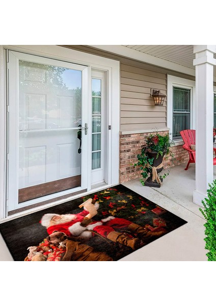 Pamuklu Dokuma ve Kaymaz Taban, Şönil, Ince, Yıkanabilir, Dekoratif Modern Yılbaşı Desenli Halı fiyatları