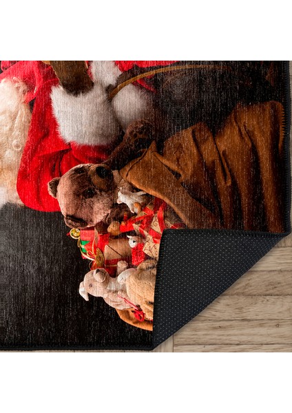 Pamuklu Dokuma ve Kaymaz Taban, Şönil, Ince, Yıkanabilir, Dekoratif Modern Yılbaşı Desenli Halı indirimleri