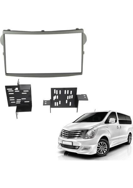 2din Araba Radyo Fasya Hyundai Starex/h1 DVD Stereo Çerçeve Plaka Adaptörü Montaj Dash Kurulum Çerçeve Trim Kiti B (Yurt Dışından)