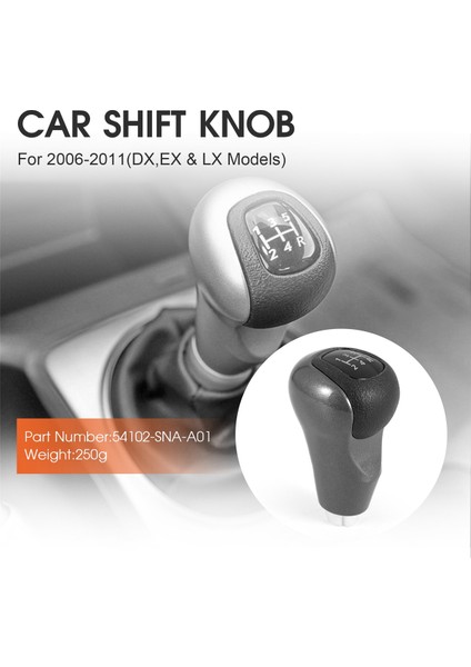 Hız mt Araba Vites Topuzu Vites Topu Shifter Vites Kafası Honda Civic Dx Ex Lx 2006-2011 54102-SNA-A01 (Yurt Dışından)