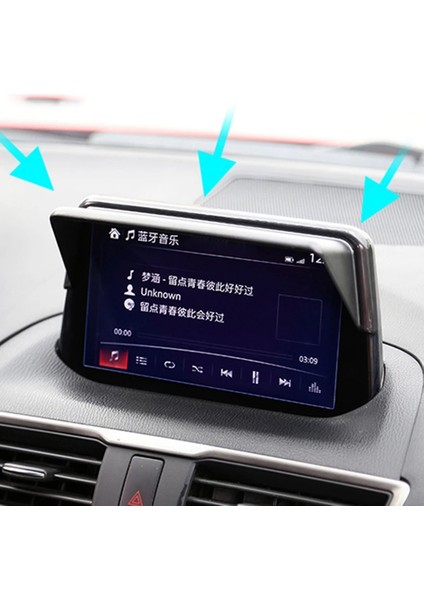 Araç Navigator Güneşlik Güneşlik Gps Navigasyon Güneş Hood Anti Yansıtıcı Blok Mazda 3 2017 2018 Için (Yurt Dışından)