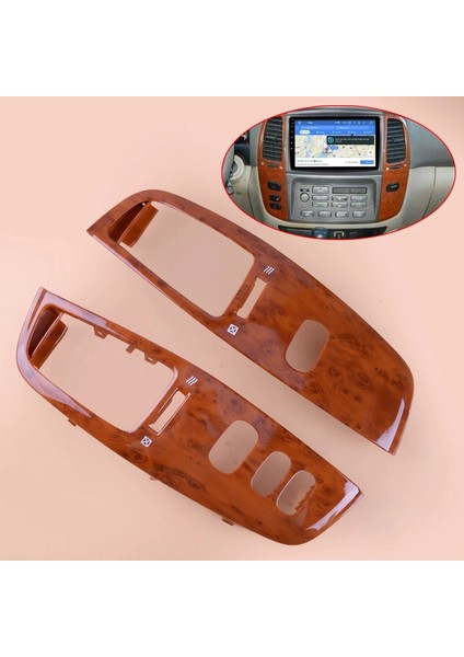 Araba Iç Dashboard Hava Firar Çerçevesi Toyota Land Cruiser 100 LC100 FJ100 97-07 Klima Çıkışı Ahşap Tahıl (Yurt Dışından)