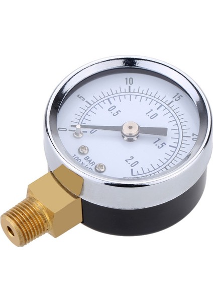 Basınç Göstergesi - 0 - 30 Psi 0 - 2 Bar Mini Kadranlı Gösterge Kompresör Metre Hidrolik Basınç Göstergesi Gösterge Çift Ölçekli Siyah (Yurt Dışından)