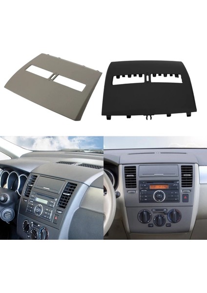 Nissan Tiida 2005-2011 Için Gösterge Paneli Kapağı Ön Pano Orta Klima Çıkış Delikleri Üst Kapak, Siyah (Yurt Dışından)