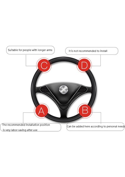 Leeioo Universal Araç Kamyon Direksiyon Spinner Güç Kolu Topuzu Güçlendirici-Siyah (Yurt Dışından)
