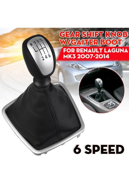 6 Hız Manuel Vites Topuzu Körüğü Bot Kılıfı Kolu Vites Kolu Sopa Çizme Körüğü Renault Laguna Mk3 2007-2014 (Yurt Dışından) modelleri