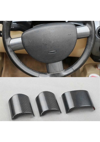 Volkswagen Beetle 2003-2010 Için Fit 3 Adet Karbon Fiber Abs Araba Iç Direksiyon Kılıfı Trim Profiller Araba Styling (Yurt Dışından)