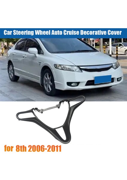 Araba Direksiyon Otomatik Cruise Ayar Kapağı Honda Civic 8th 2006-2011 Ses Radyo Anahtarı Düğmeleri Çerçeve Siyah (Yurt Dışından)