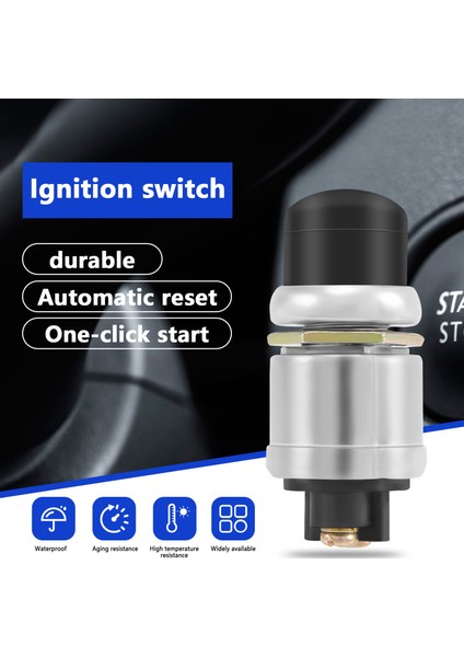 12 V 50A Su Geçirmez Anahtar Basma Düğmesi Arabalar Tekne Parça Korna Motor Çalıştırma Marş (Yurt Dışından)