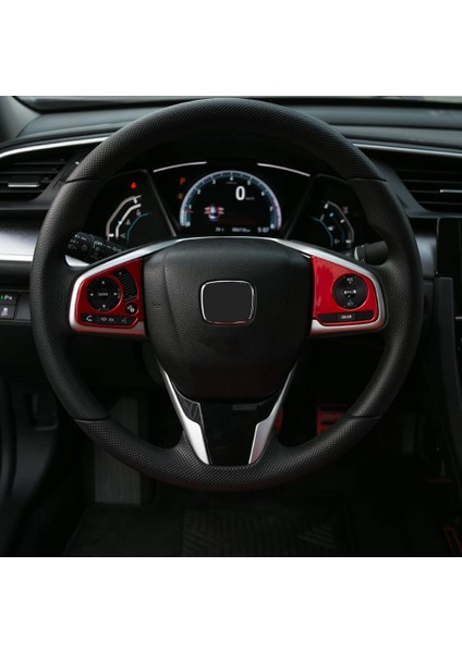 Direksiyon Düğmesi Iç Dekorasyon Kapak Etiket Trim Için 10TH Gen Honda Civic 2016-2020 Kırmızı (Yurt Dışından) fırsatları