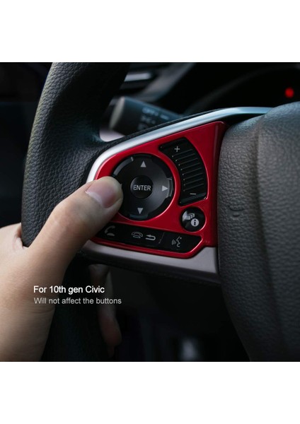 Direksiyon Düğmesi Iç Dekorasyon Kapak Etiket Trim Için 10TH Gen Honda Civic 2016-2020 Kırmızı (Yurt Dışından) indirimleri