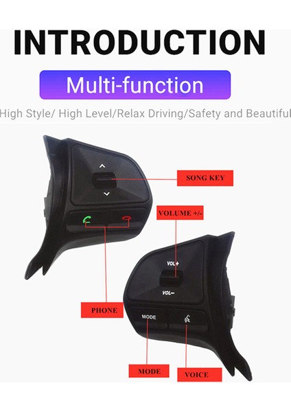 Kıa Rıo Için K2 2011-2014 Çok Fonksiyonlu Direksiyon Kontrol Düğmesi Arkadan Aydınlatmalı Ses Telefon Ses Anahtarı (Yurt Dışından) fiyatları
