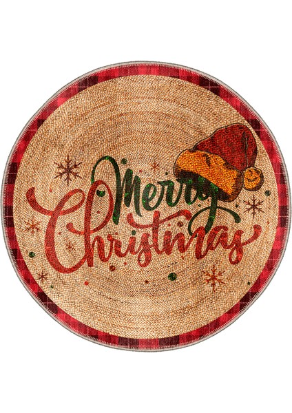 Pamuklu Dokuma ve Kaymaz Taban, Şönil, Ince, Yıkanabilir, Dekoratif Modern Yılbaşı Desenli Halı fırsatları