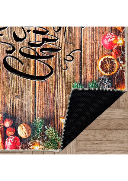 Pamuklu Dokuma ve Kaymaz Taban, Şönil, Ince, Yıkanabilir, Dekoratif Modern Yılbaşı Desenli Halı indirimleri