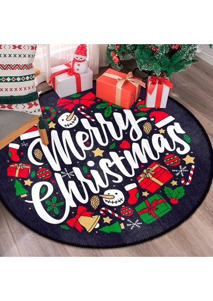 Pamuklu Dokuma ve Kaymaz Taban, Şönil, Ince, Yıkanabilir, Dekoratif Modern Yılbaşı Desenli Halı modelleri