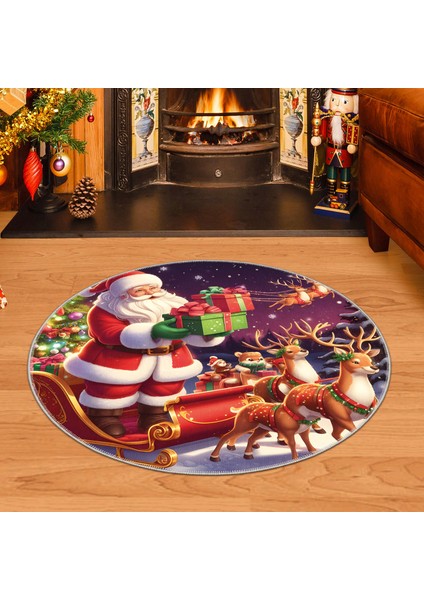 Pamuklu Dokuma ve Kaymaz Taban, Şönil, Ince, Yıkanabilir, Dekoratif Modern Yılbaşı Desenli Halı fiyatları