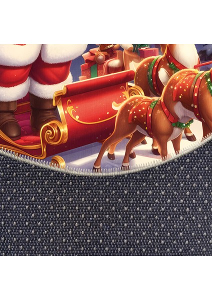 Pamuklu Dokuma ve Kaymaz Taban, Şönil, Ince, Yıkanabilir, Dekoratif Modern Yılbaşı Desenli Halı indirimleri