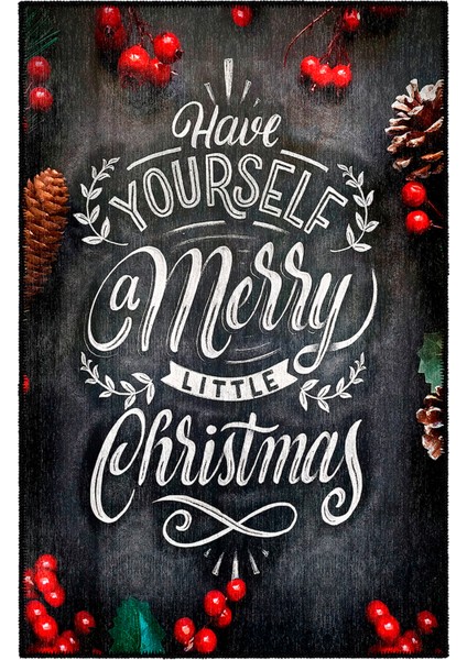 Pamuklu Dokuma ve Kaymaz Taban, Şönil, Ince, Yıkanabilir, Dekoratif Modern Yılbaşı Desenli Halı fırsatları