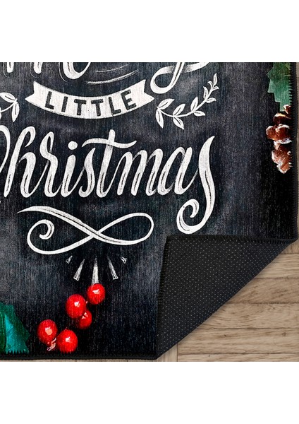 Pamuklu Dokuma ve Kaymaz Taban, Şönil, Ince, Yıkanabilir, Dekoratif Modern Yılbaşı Desenli Halı indirimleri