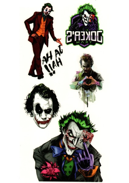 Tattoo Geçici Dövme Vücut Dövmesi 9 x 19 cm - Joker Renkli