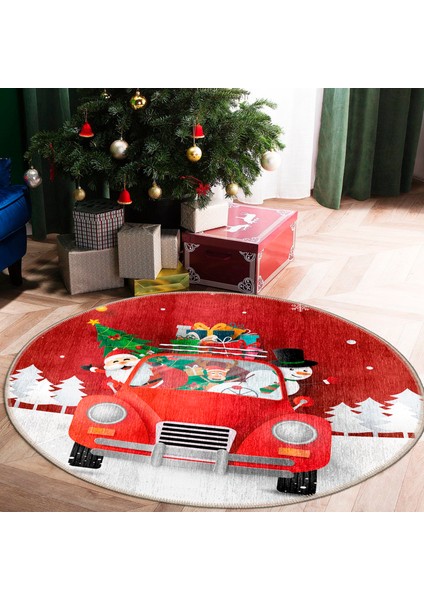 Pamuklu Dokuma ve Kaymaz Taban, Şönil, Ince, Yıkanabilir, Dekoratif Modern Yılbaşı Desenli Halı fiyatları