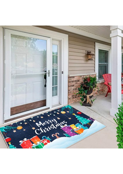 Pamuklu Dokuma ve Kaymaz Taban, Şönil, Ince, Yıkanabilir, Dekoratif Modern Yılbaşı Desenli Halı fiyatları