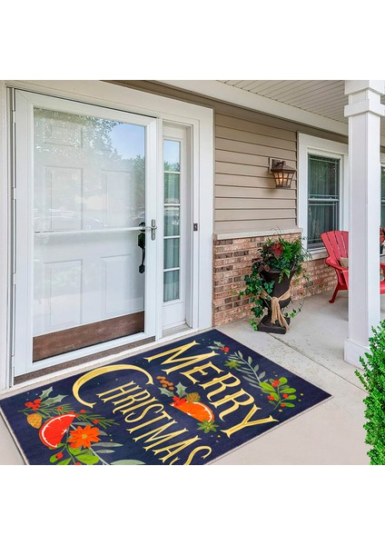 Pamuklu Dokuma ve Kaymaz Taban, Şönil, Ince, Yıkanabilir, Dekoratif Modern Yılbaşı Desenli Halı fiyatları